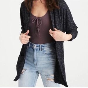 2/$25 American Eagle Gray Soft Minimalist Business Casual Stretchy Cardigan S